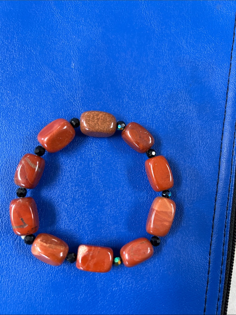 Red Jasper Beaded Stretch Bracelet - Women Jewelry